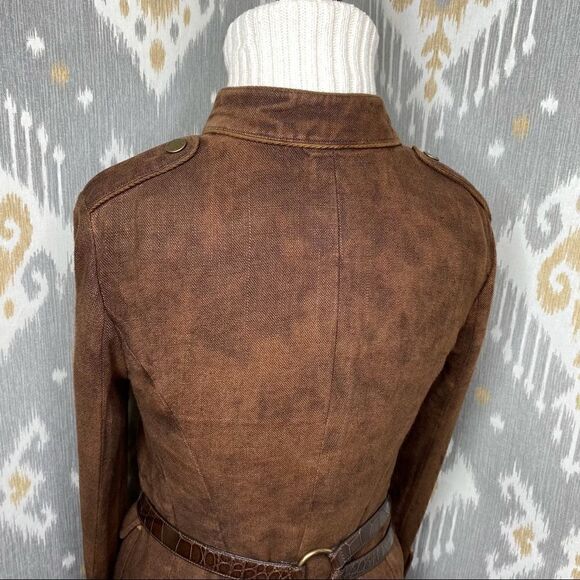 Ralph Lauren Collection Italian Linen Winslow Antique Brown Field Jacket - Picture 2 of 16